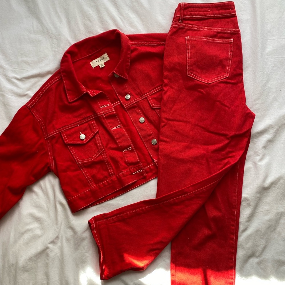 Pacsun Red Denim pant